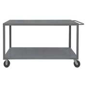 Zoro Select Utility Cart with Flush Metal Shelves, Steel, Flat, 2 Shelves, 4,000 lb HET-3672-2-95