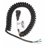 Power First Coiled Power Cord, 5-15P, SJT, 20 ft., 15A, 14/3 1TNC1
