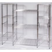 Zoro Select Wire Shelving Unit, 18"D x 68"W x 63"H, 9 Shelves, Chrome 1UFL4