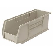 Akro-Mils 30 lb Hang & Stack Storage Bin, Plastic, 4 1/8 in W, 4 in H, Beige, 10 7/8 in L 30224STONE