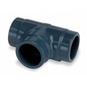 Zoro Select CPVC Reducing Tee, Schedule 80, 2" x 2" x 1" Pipe Size, Socket x Socket x Socket 9801-249