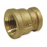 Zoro Select Red Brass Reducing Coupling, FNPT, 1/2" x 3/8" Pipe Size 1VGD2