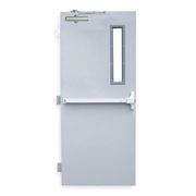 Ceco Security Door, RHR, 80 in H, 36 in W, 1 3/4 in Thick, 18 Gauge Steel, Type: 3 RSHL-3-3068-RHR-ST