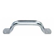 Zoro Select Extra Heavy Duty Door Pull, Steel, Polished Zinc, Unth. Holes 1WAF4