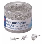 Officemate Push Pins, 1/2in, Clear, PK1200 35711
