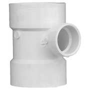Zoro Select PVC Sanitary Tee, Hub, 3 in x 3 in x 1 1/2 in Pipe Size 1WJP9