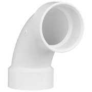 Zoro Select PVC Elbow, 90 Degrees, Long Sweep, Hub, 3 in Pipe Size 1WJZ3