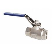 Zoro Select 1-1/2" FNPT Stainless Steel Ball Valve Inline 06Q201N04112