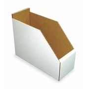 Packaging Of America Corrugated Shelf Bin, White, Cardboard, 11 in L x 4 1/4 in W x 8 1/2 in H 1W955
