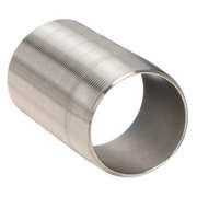 Zoro Select Pipe Nipple, 3/4 in Pipe Fitting, 1 3/8 in Length, MNPT, 304 Stainless Steel T4BNE01