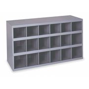 Durham Mfg Prime Cold Rolled Steel Pigeonhole Bin Unit, 12 in D x 19 1/4 in H x 33 3/4 in W, 3 Shelves, Gray 354-95