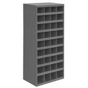Durham Mfg Prime Cold Rolled Steel Pigeonhole Bin Unit, 12 in D x 42 in H x 17 7/8 in W, 9 Shelves, Gray 358-95