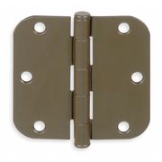 Zoro Select 3 1/2 in W x 3 1/2 in H Antique Bronze Door and Butt Hinge 1XMB9