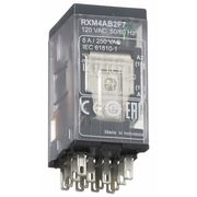 Schneider Electric General Purpose Relay, 120V AC Coil Volts, Square, 14 Pin, 4PDT RXM4AB2F7
