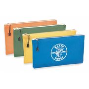 Klein Tools Zipper Bags, Canvas Tool Pouches Olive/Orange/Blue/Yellow, 4-Pack 5140
