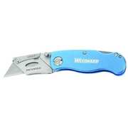 Westward Folding Retractable Clip-Point Utility Knife, Aluminum 1YJD6
