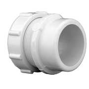 Zoro Select PVC Male Trap Adapter with Nut and Washer, Socket x Spigot, 1 1/2 in x 1 1/4 in Pipe Size 1CNY1