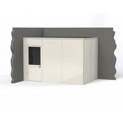 Porta-King 2-Wall Modular In-Plant Office, 8 ft H, 12 ft W, 8 ft D, White VK1DW-WCM 8'x12' 2-Wall