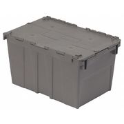 Orbis Gray Attached Lid Container, Plastic, Metal Hinge, 10.47 gal Volume Capacity FP13 Gray