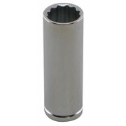 Westward 1/4 in Drive, 15mm 12 pt Metric Socket, 12 Points 10E881