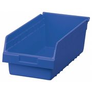 Akro-Mils 35 lb Shelf Storage Bin, Plastic, 8 3/8 in W, 6 in H, Blue, 17 7/8 in L 30088BLUE