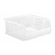Quantum Storage Systems 50 lb Hang & Stack Storage Bin, Polypropylene, 11 in W, 5 in H, Clear, 10 7/8 in L QUS235CL