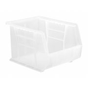 Quantum Storage Systems 50 lb Hang & Stack Storage Bin, Polypropylene, 8 1/4 in W, 7 in H, Clear, 10 3/4 in L QUS239CL