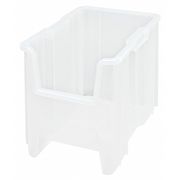 Quantum Storage Systems 100 lb Storage Bin, Polypropylene, 10 7/8 in W, 12 1/2 in H, Clear, 17 1/2 in L QGH600CL