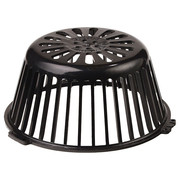 Jay R. Smith Manufacturing Roof Drain Dome Strainer, 11-1/8 in Overall Dia, 5-1/4 in Overall Ht, Round, Plastic, Black 1010D