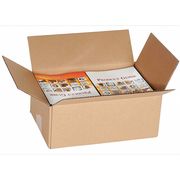 Zoro Select Flat Corrugated Boxes, 11" x 8" x 4", Kraft, 25/Bundle 11R193