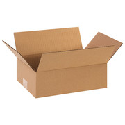 Zoro Select Flat Corrugated Boxes, 12" x 8" x 4", Kraft, 25/Bundle 11R204