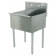 Zoro Select 24 1/2 in W x 36 in L x 41 in H, Floor, Stainless Steel, Utility Sink 4-1-36