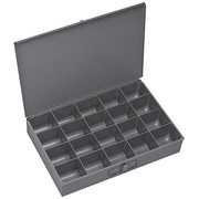 Durham Mfg Gray Compartment Box, 12 In D, 18 In W, 3 In H 111-95-D569