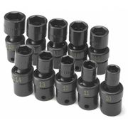 Sk Professional Tools 3/8" Drive Impact Socket Set Metric 10 Pieces 10 to 19 mm , Black Phosphate 33351