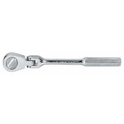 Sk Professional Tools 1/4" Drive 60 Geared Teeth Pear Head Style Hand Ratchet, 6.3" L, SuperKrome Plating Finish 40972