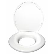 Big John Toilet Seat, With Cover, ABS plastic, Round or Elongated, White 1W