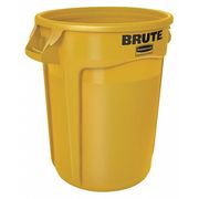Rubbermaid Commercial 32 gal Round Trash Can, Yellow, 22 in Dia, Open Top, Polyethylene FG263200YEL