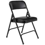 National Public Seating Folding Chair, Vinyl, 29-1/2in H, Black, PK4 1210