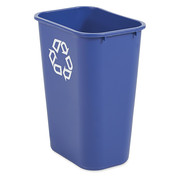 Rubbermaid Commercial 28 qt. Rectangular Recycling Bin, Open Top, Blue, Polyethylene, 1 Openings FG295773BLUE