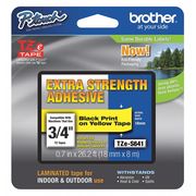 Brother Adhesive TZ Tape (R) Cartridge 0.70"x26-1/5ft., Black/Yellow TZeS641