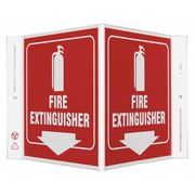 Zing Fire EXtinguisher Sign, V-Shape, Plastic 2516