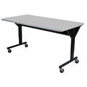 Mooreco Brawny Training and Conference Tables, 30" D, 60" W, 25-1/2" to 33-1/2" H, Gray 89848