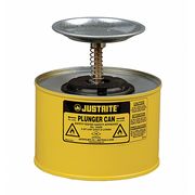 Justrite Plunger Can, 1/2 Gal., Steel, Yellow 10218