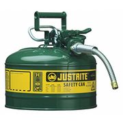Justrite 2 1/2 gal Green Steel Type II Safety Can Oil 7225420