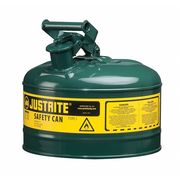 Justrite 2 1/2 gal Green Steel Type I Safety Can Oil 7125400
