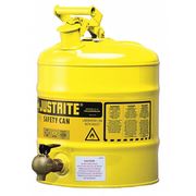 Justrite 5 gal Yellow Galvanized Steel Type I Safety Can Diesel 7150240