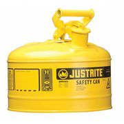 Justrite 2 1/2 gal Yellow Steel Type I Safety Can Diesel 7125200