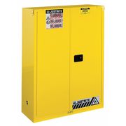 Justrite Flammable Cabinet, 60 gal., Yellow 894530