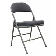 Zoro Select Padded Folding Chair, Gray, 300 lb. 13V428