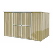 Zoro Select 342 cu ft Steel Outdoor Storage Shed, Beige 13X106